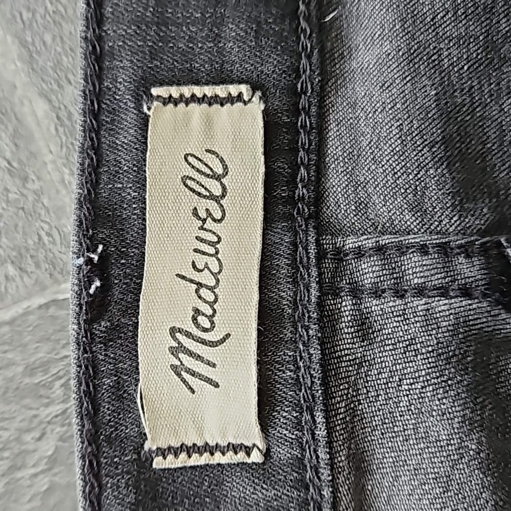 Madewell 10" Skinny Jeans Black Wash Raw Hem High-Rise Size 26 Waist - Picture 3 of 8